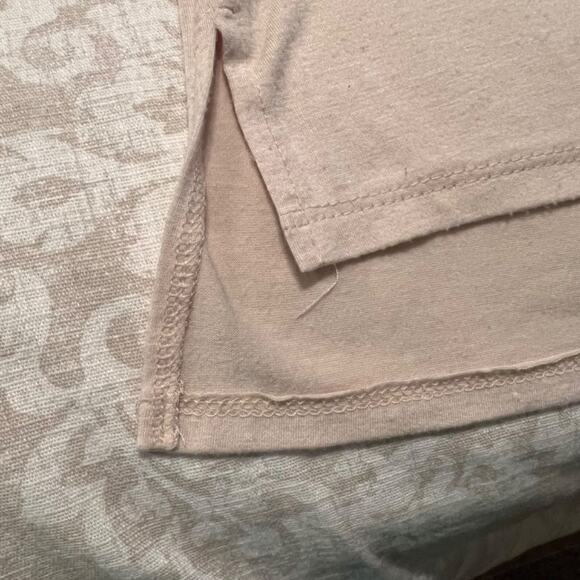 Hailey & Co knit v neck top ivory with floral inset bell sleeves Sz L - Picture 7 of 8